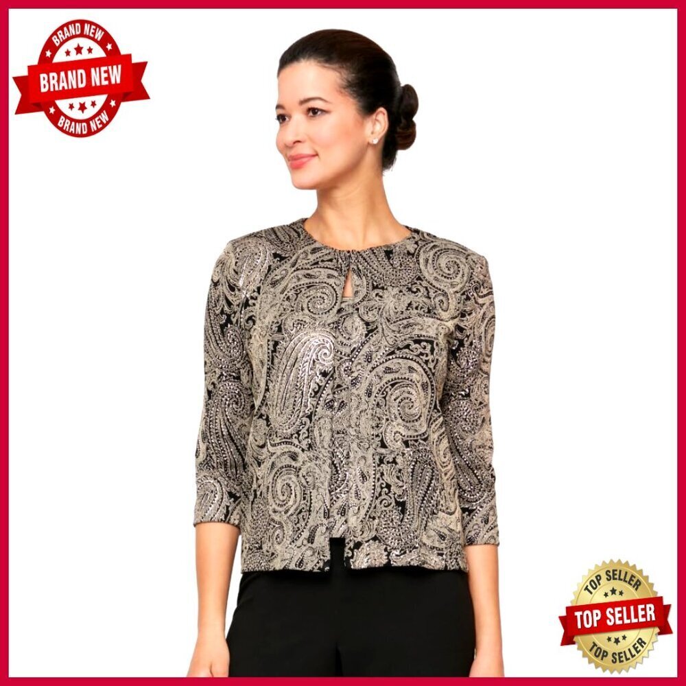 Embroidered Twinset Jacket Tank Top Formal Work Wedding Cocktail